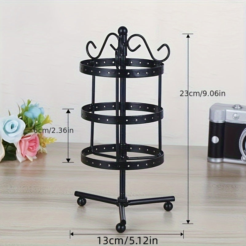 1 × Metal Detachable Rotating Earring Jewelry Stand, Storage Display Tower, Aesthetic Room Decor, Home Decoration, Valentine's Day Gift Jewelry Tower, Jewelry Organizer