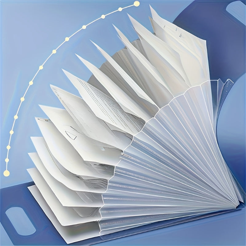 13-Pocket Accordion File Folder — A4 Portable Vertical Folding Organizer with Index Tabs, Suitable for School, Office, Student, and Professional Document Organization, Made of High-Clarity Waterproof Material, Expandable Multi-Functional File Pouch(GREEN)
