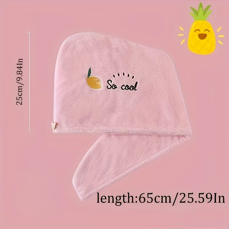 Ladies' Soft Quick-Dry Shower Cap Towel - Delicate Embroidery, Essential for a Refreshing Bath(PINK)