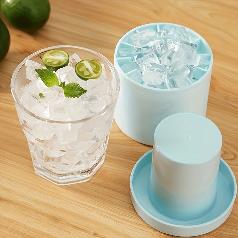 1 pc white+yellow Silicone Ice Cube Cup – Freezable & Reusable Ice Maker, Perfect for Home, Bar, Pub, Club, and Outdoor Summer Drinks in Light Blue, Ideal for Cocktails and Fresh Fruit Infusions