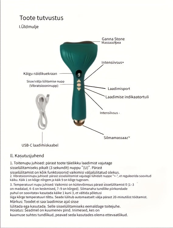 USB Electric Gua Sha Massager, Electric Massager, Heated Vibration Gua Sha Board, Suitable for Neck, Shoulder, and Back Massage Tools, Ideal for Beauty/Daily Relaxation, Home Personal Care Tool(green)