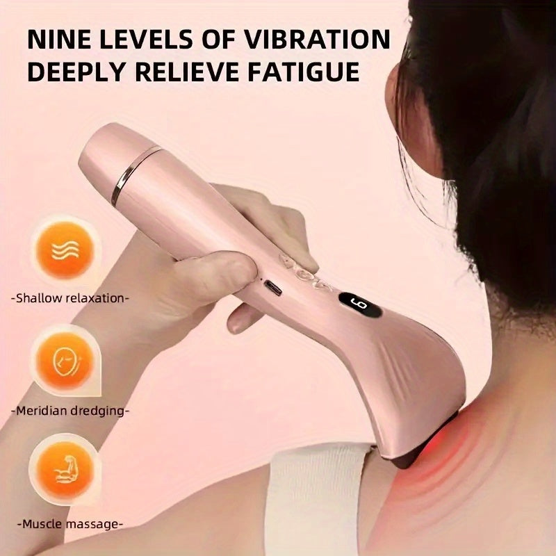 USB Electric Gua Sha Massager, Electric Massager, Heated Vibration Gua Sha Board, Suitable for Neck, Shoulder, and Back Massage Tools, Ideal for Beauty/Daily Relaxation, Home Personal Care Tool(WHITE)