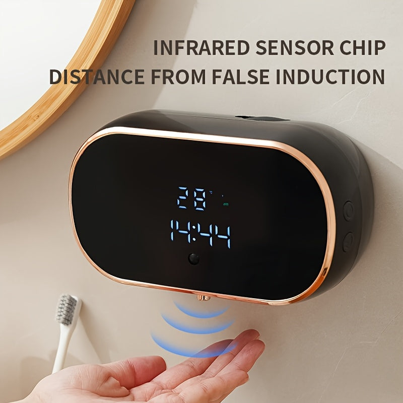 Upgraded Infrared Sensing, Extra-Large Battery for Extended Usage, Three-Level Foam Volume Adjustment, Ultra-Fine Foam Hand Soap Dispenser(black)