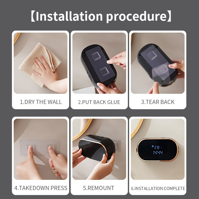Upgraded Infrared Sensing, Extra-Large Battery for Extended Usage, Three-Level Foam Volume Adjustment, Ultra-Fine Foam Hand Soap Dispenser(black)