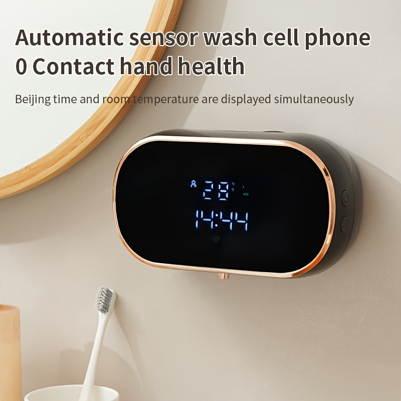 Upgraded Infrared Sensing, Extra-Large Battery for Extended Usage, Three-Level Foam Volume Adjustment, Ultra-Fine Foam Hand Soap Dispenser(black)