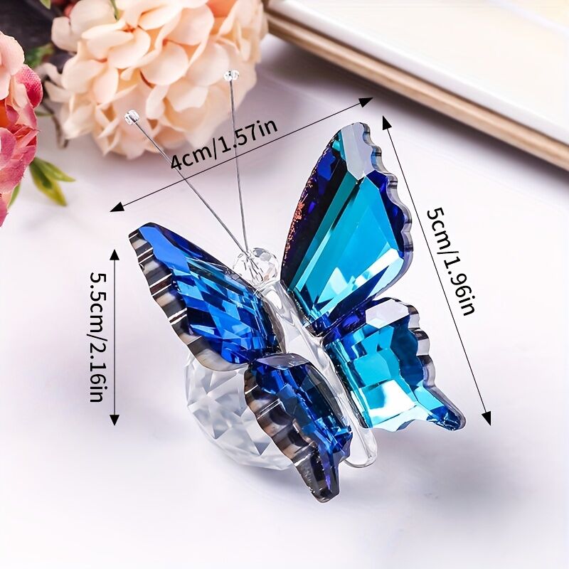 brown powder**"Crystal Wing Radiance" | 5.5cm Gradient Crystal Butterfly Sculpture — Poetry Captured in a Moment, an Eternal Gift Illuminating Space and Heart**