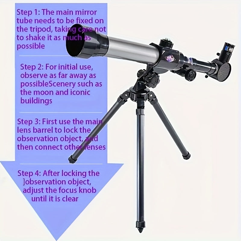 **Entry-Level Quick-Setup Astronomical Telescope | Stable Tripod, Four-Step Star and Landscape Viewing, Clear Sight of Moon and Landmarks, Top Choice for Family Outdoor Exploration**
