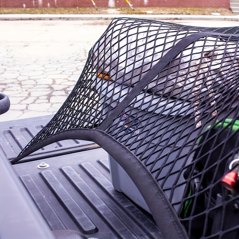 High-elasticity truck bed net, cargo net for pickup truck bed, stretchable mesh organizer for pickup truck trunk bed, suitable for daily light loads in trucks