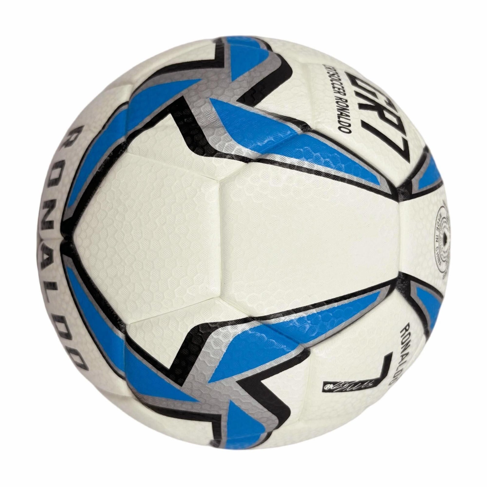 A blue windmill size5 football, PU fit material, wear-resistant and explosion-proof, including pump+air needle+net bag, Christmas Boxing Day gift,soccer
