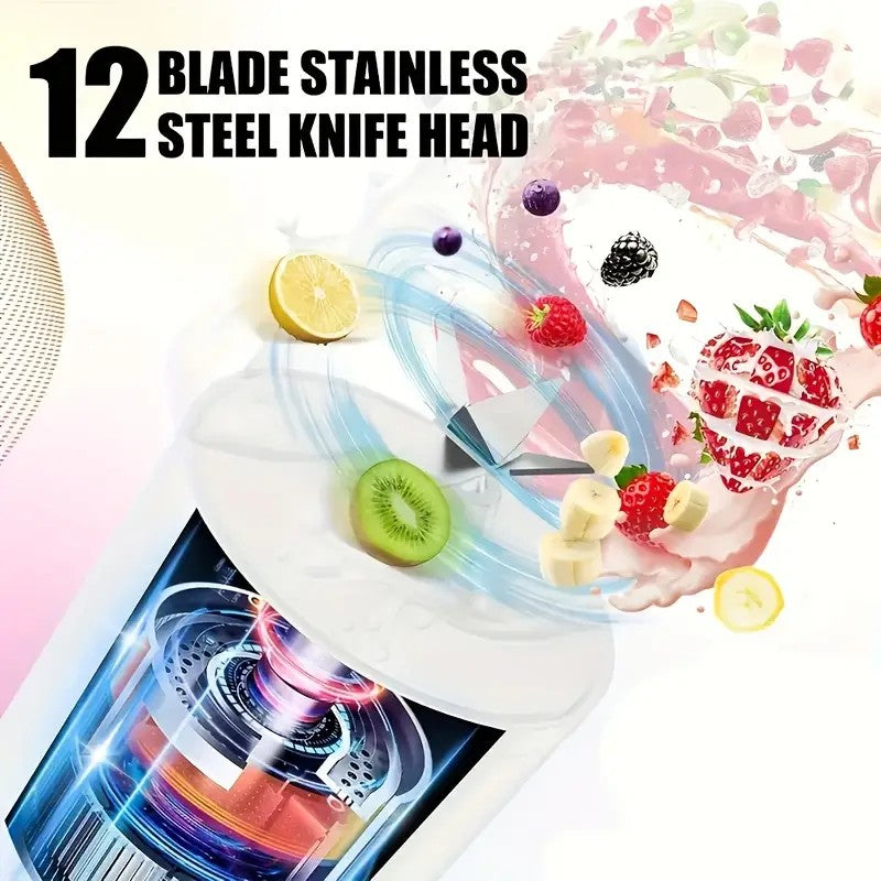 Portable USB Electric Blending Cup with 15.21 oz Capacity (1300 mAh / 3.7 V) – Ideal for Smoothies, Whipped Drinks, Travel, and Fitness.