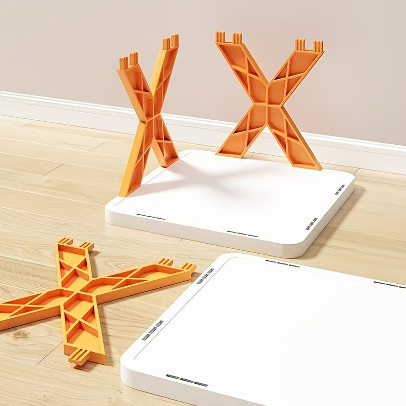 9-Tier Foldable White/Orange Shoe Rack, space-saving vertical design for entry halls, living rooms, bedrooms, closets, balconies—an essential organizing storage shelf for college dormitories.