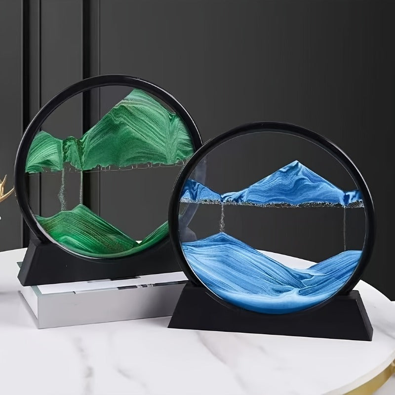 Flowing Sand Art: Adjustable Speed, New Scenery with Every Turn, Calming and Pleasing to the Eye(BLACK)