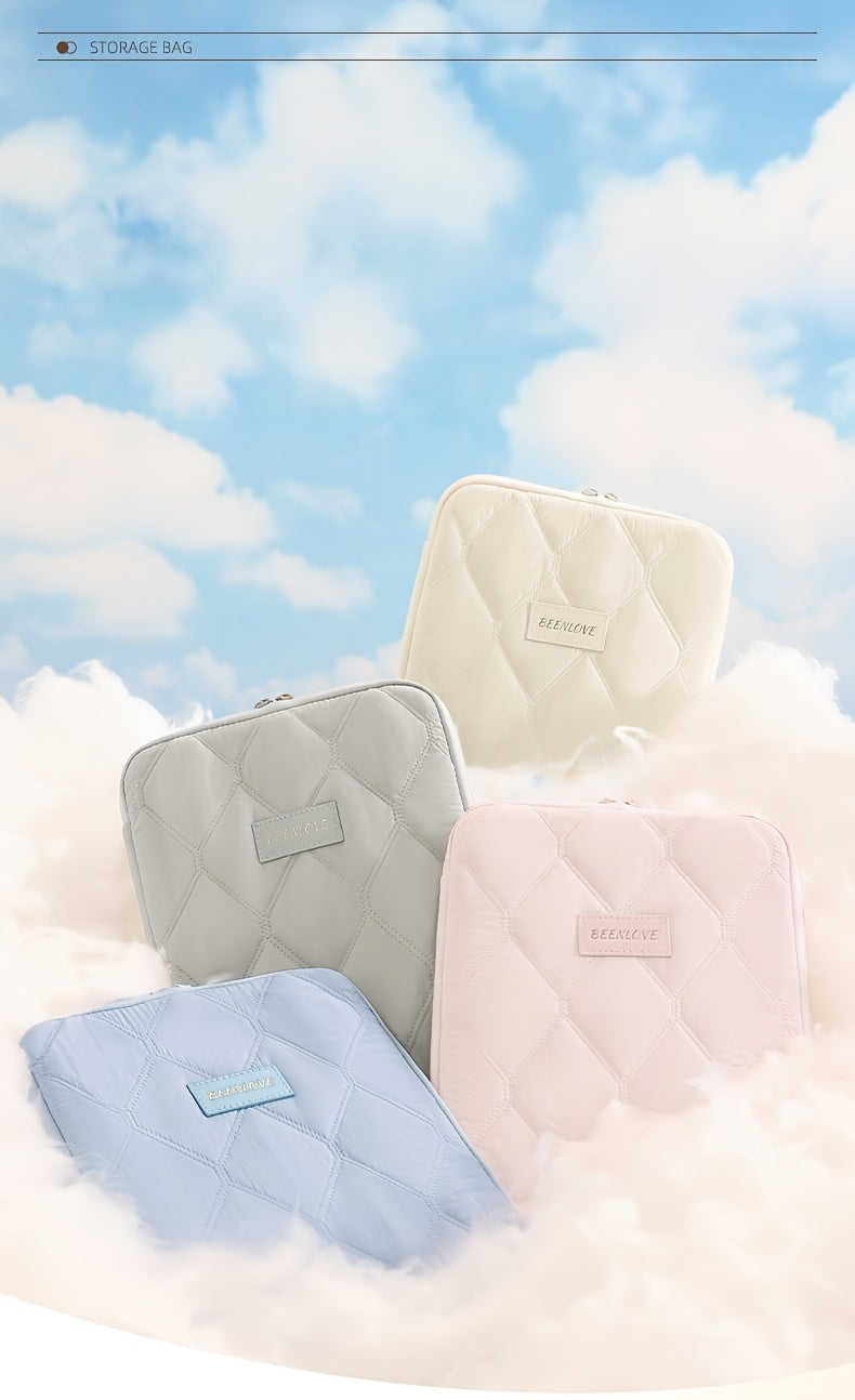 **BEENLOVE Tablet Storage Bag: 180° Full-Open Independent Compartment, Shockproof & Portable, Multifunctional Design**(Pink)