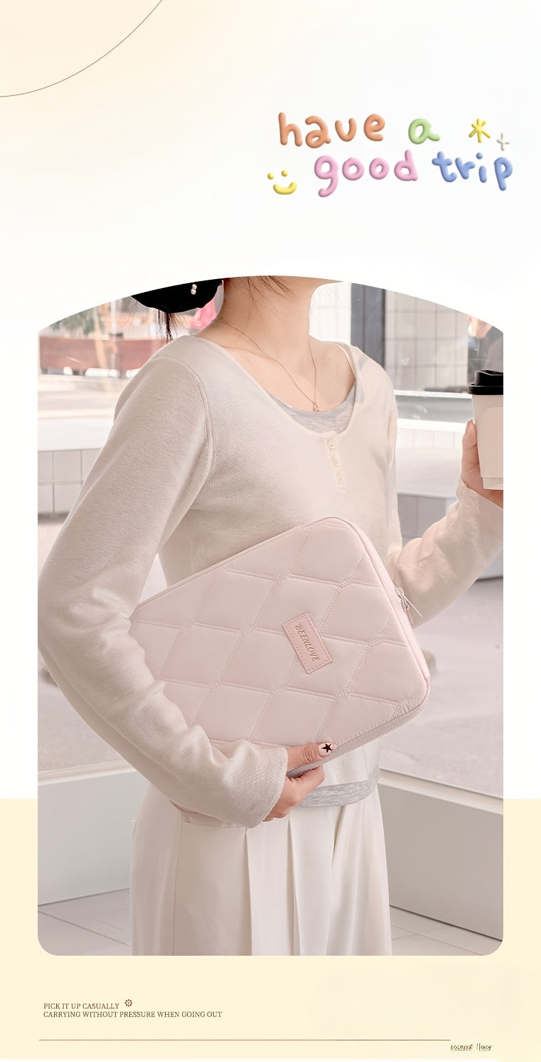 (blue)**BEENLOVE Tablet Storage Bag: 180° Full-Open Independent Compartment, Shockproof & Portable, Multifunctional Design**