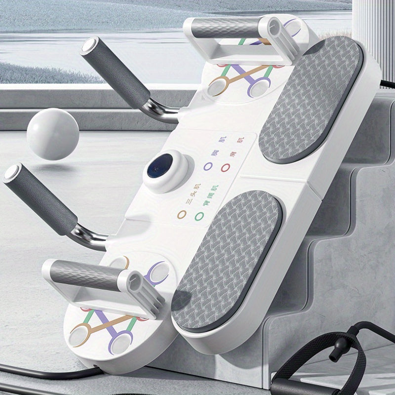 (WHITE)Three-in-One Training Board: Push-Ups, Planks & Resistance Band Workouts — Your All-in-One Home Fitness Solution