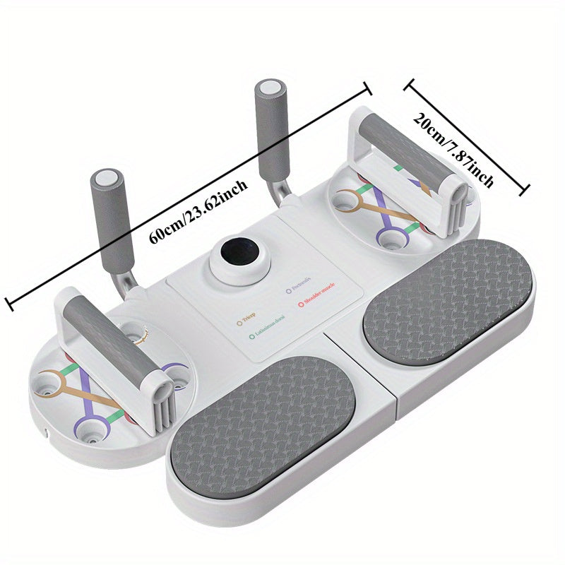 (WHITE)Three-in-One Training Board: Push-Ups, Planks & Resistance Band Workouts — Your All-in-One Home Fitness Solution