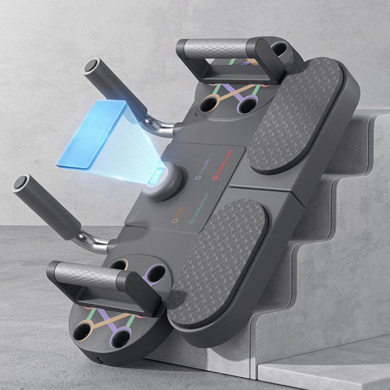 BLACK Three-in-One Training Board: Push-Ups, Planks & Resistance Band Workouts — Your All-in-One Home Fitness Solution