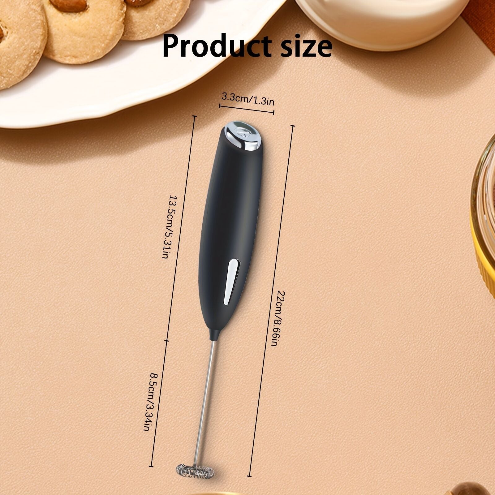 **Handheld Electric Frother | 10000 RPM Powerful Motor, One-Touch Start/Stop, Easily Froths, Mixes, and Blends – Your Kitchen Drink Essential Helper**WHITE