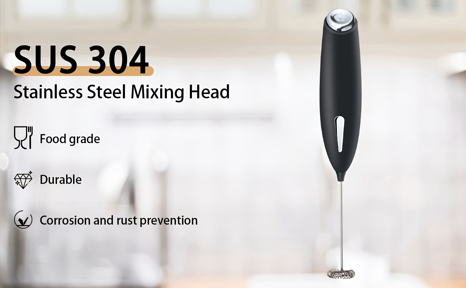 **Handheld Electric Frother | 10000 RPM Powerful Motor, One-Touch Start/Stop, Easily Froths, Mixes, and Blends – Your Kitchen Drink Essential Helper**RED