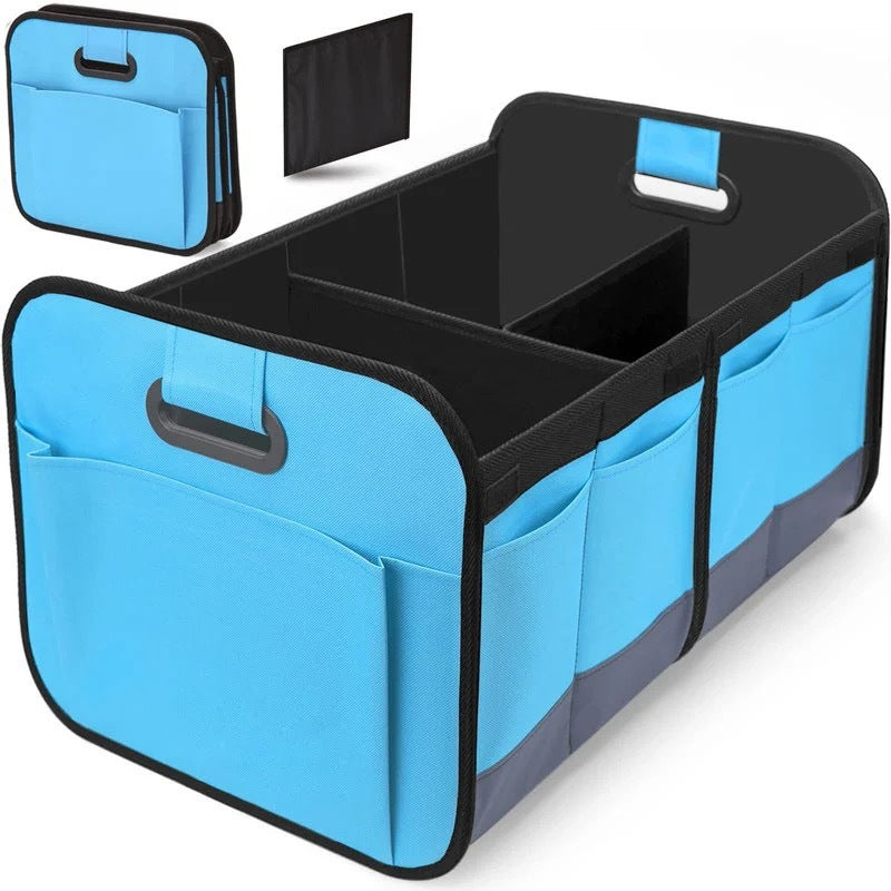 3-in-1 Sky blue Foldable Storage Organizer: Portable, Expandable, with Removable Dividers & 12 Extra Pockets – Your All-in-One Storage Solution