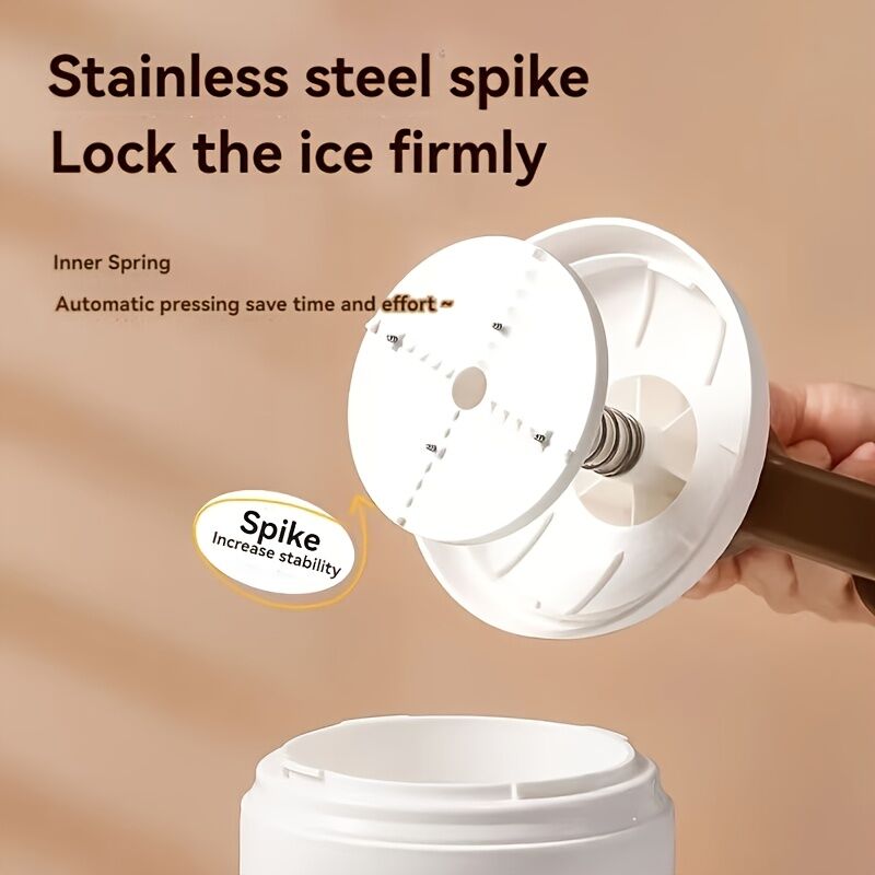 Hand-Crank Ice Maker in 10 Seconds|Anti-Slip Handle + Transparent Large Ice Box, Unlock Colorful Summer Smoothies & Shaved Ice