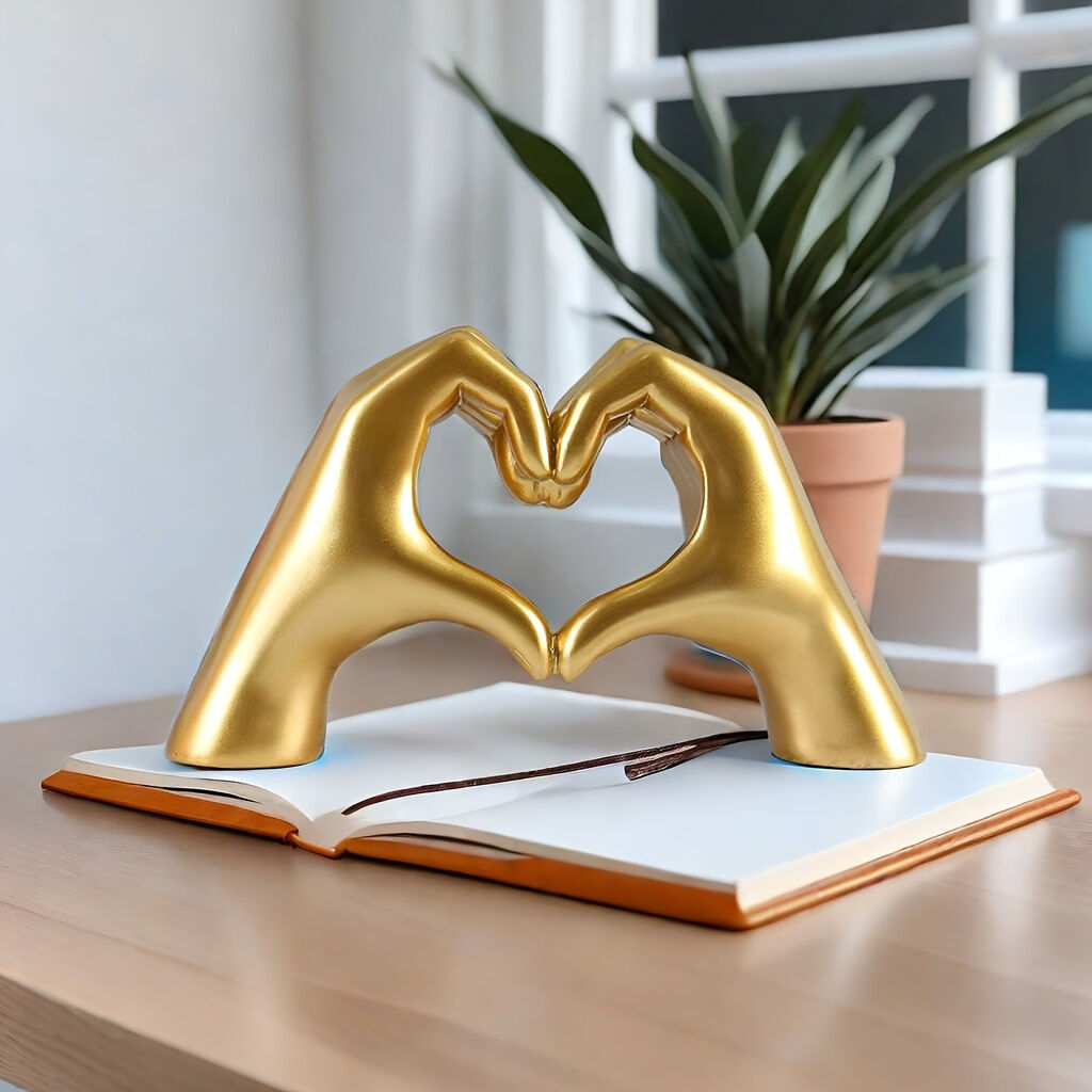 WHITE Elegant Heart-shaped Sculpture: Pure lines capture love, accompanying you in writing tender everyday moments.