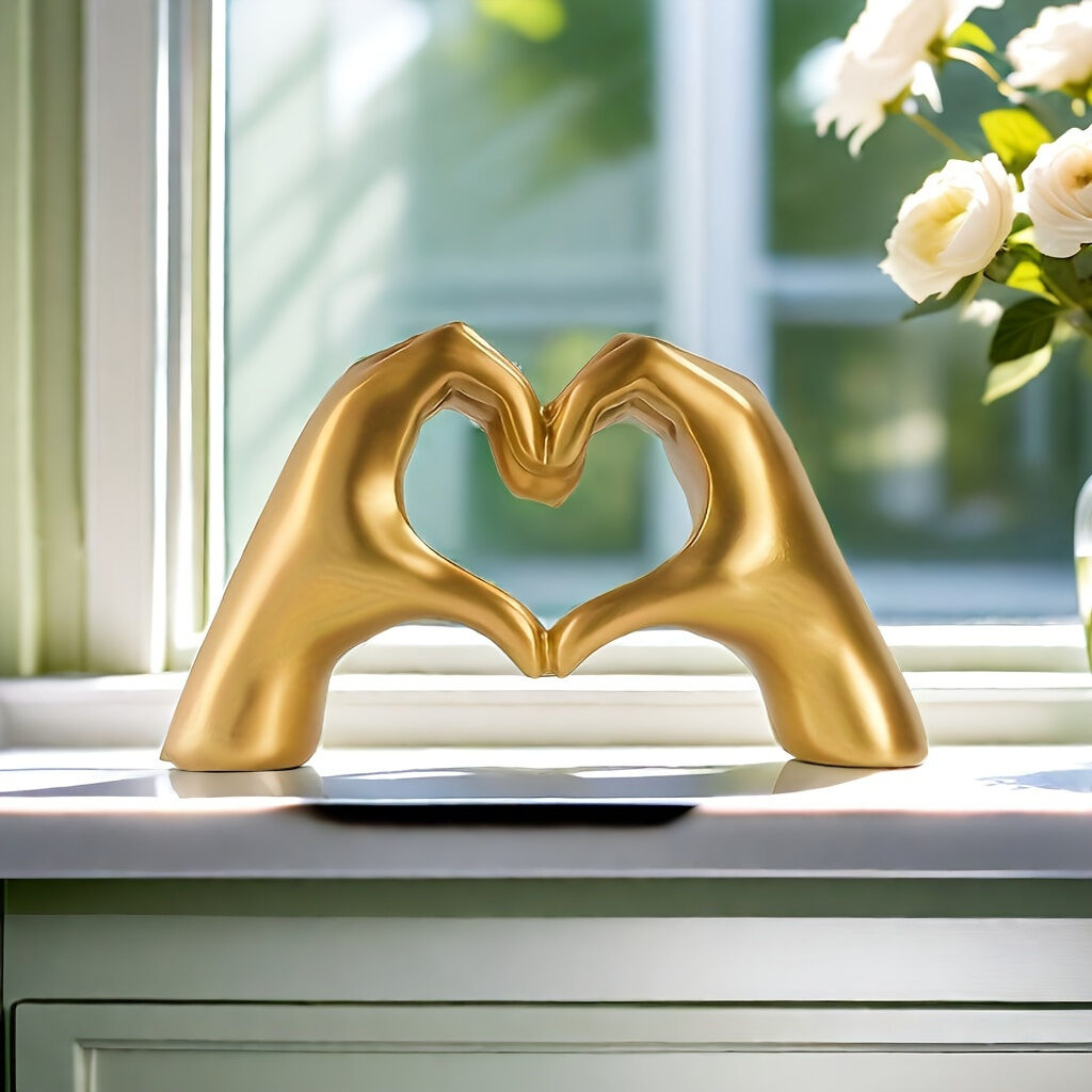 WHITE Elegant Heart-shaped Sculpture: Pure lines capture love, accompanying you in writing tender everyday moments.