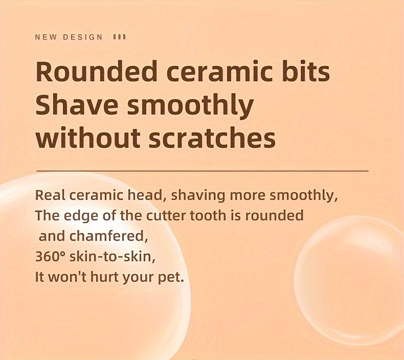 Low-Noise Pet Clipper for Dogs & Cats: Quiet Design to Reduce Stress, Rounded Blades for Gentle Grooming, 90-Minute Runtime