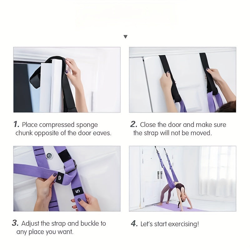 Hanging Fitness Resistance Band: 4-Step Installation, Full-Body Stretching & Strength Training at Home(BLUE)
