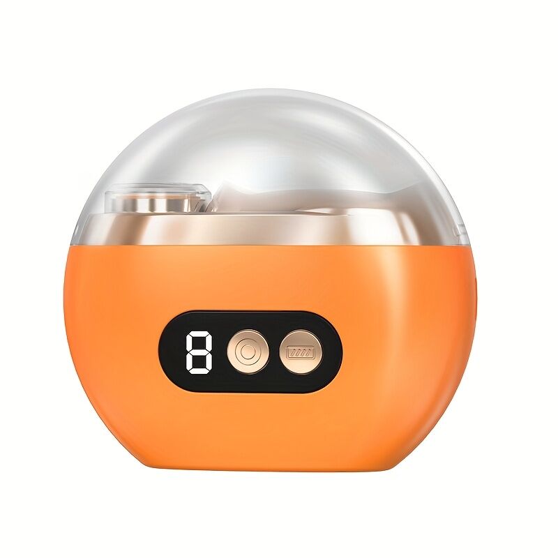 Smart Electric Nail Clipper 2-in-1 Polishing & Grooming Tool, USB Rechargeable, 500mAh Li-Polymer Battery. Features Anti-Cut Protection, Grinding, and Illumination. Suitable for Nail Trimming, Filing, Polishing, and Shaping. (orange)