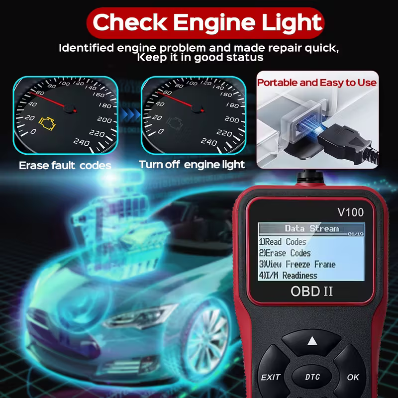 Automobile OBD2 Fault Diagnosis Instrument, engine fault code Reader, suitable for all OBD II models in 1996+, plug-and-play vehicle condition detection tool, a practical car gift for your boyfriend or father