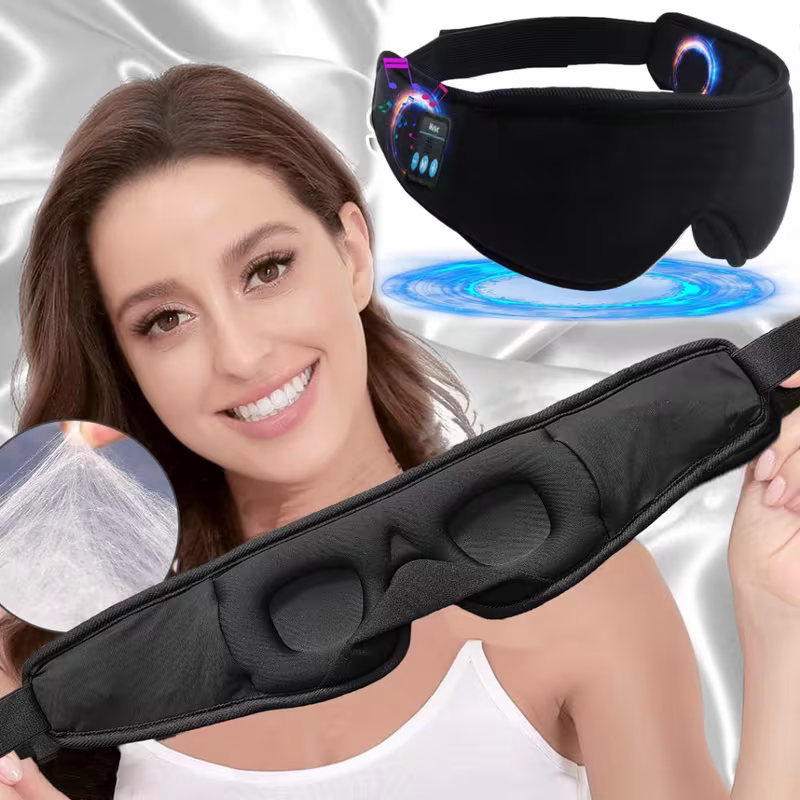 1 3D wireless sleep mask with 5.2BT headphones, the best sleep mask, Type-C charging cable built-in, wireless music eye mask, suitable for both men and women, wireless sleep mask, sleep eye mask, travel sleep aid, portable sleep solution, soft ear pads, l