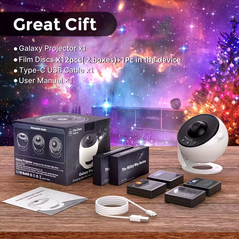 12-in-1 Constellation and Planetary arium Projector - USB power supply, modern space-themed night light with aurora effect, suitable for bedrooms, suitable for teenagers and adults, adjustable display Settings