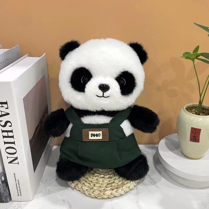 A unique Chinese panda plush toy, a simulated giant panda doll (green)