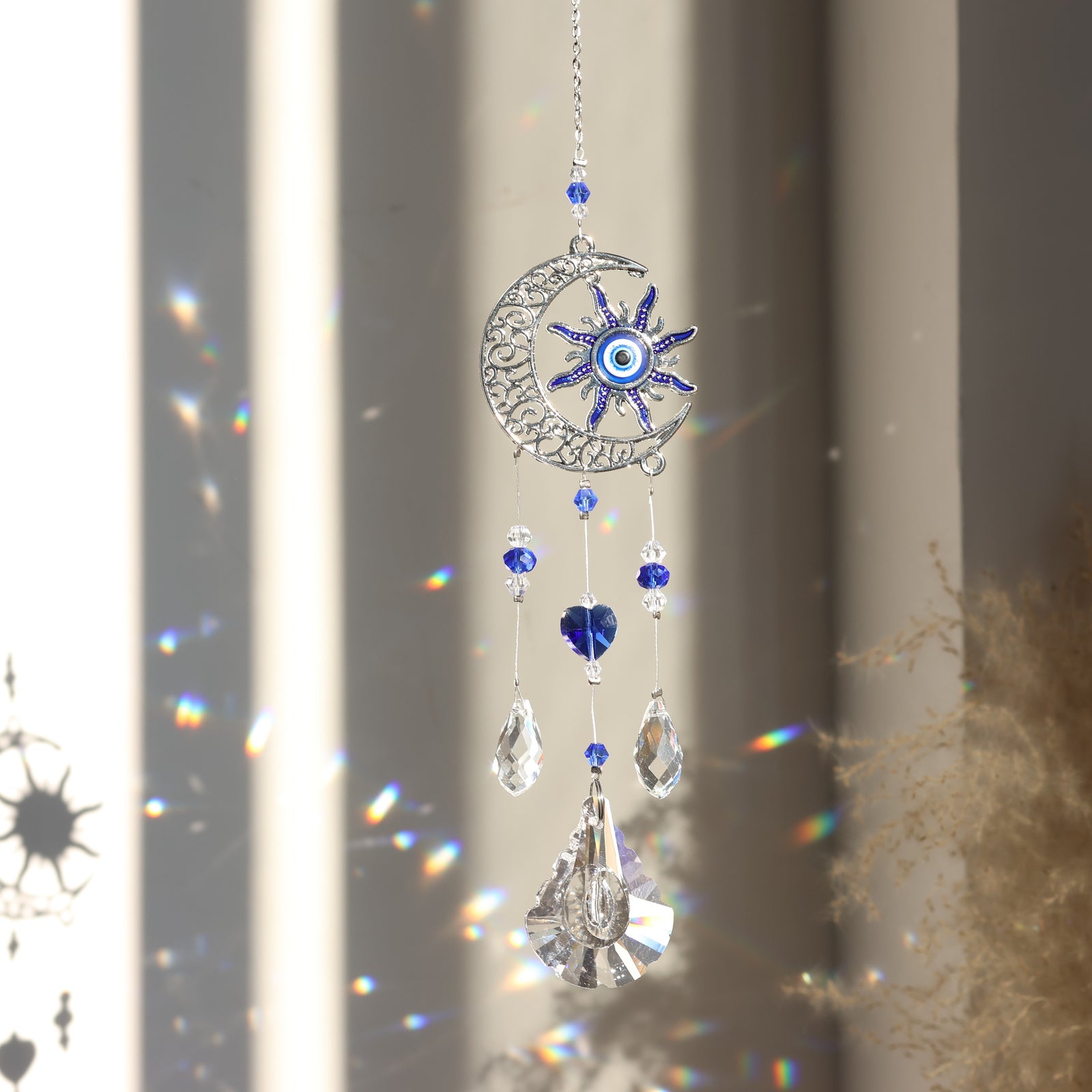 3pc Evil Eye Crystal Sun Capture Pendant Suitable for Home Window Decoration and Garden Hanging Decoration