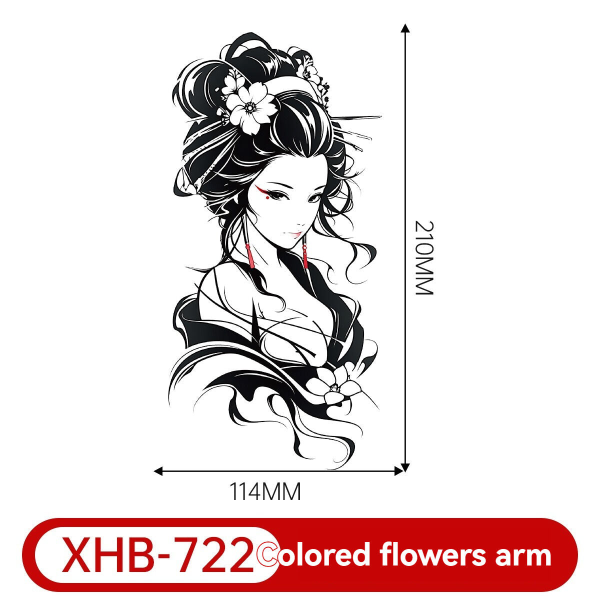 8 new colorful half-arm tattoo stickers, anime colorful waterproof resin one-time tattoo stickers