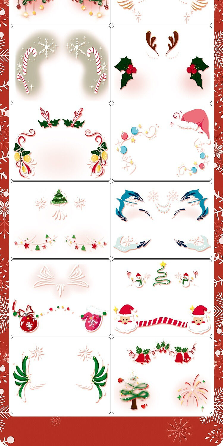 Christmas makeup face stickers, waterproof and sweat-proof face stickers, temporary makeup party stickers, embossed freckle stickers, cute face stickers 20 pieces