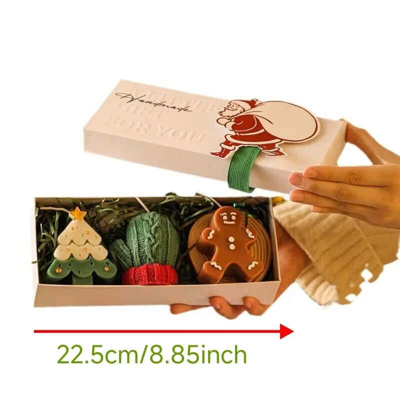 Christmas Creative Handmade Fragrance Candle Gift Box Christmas Tree Little Deer Shape Incense Candle Gift Box