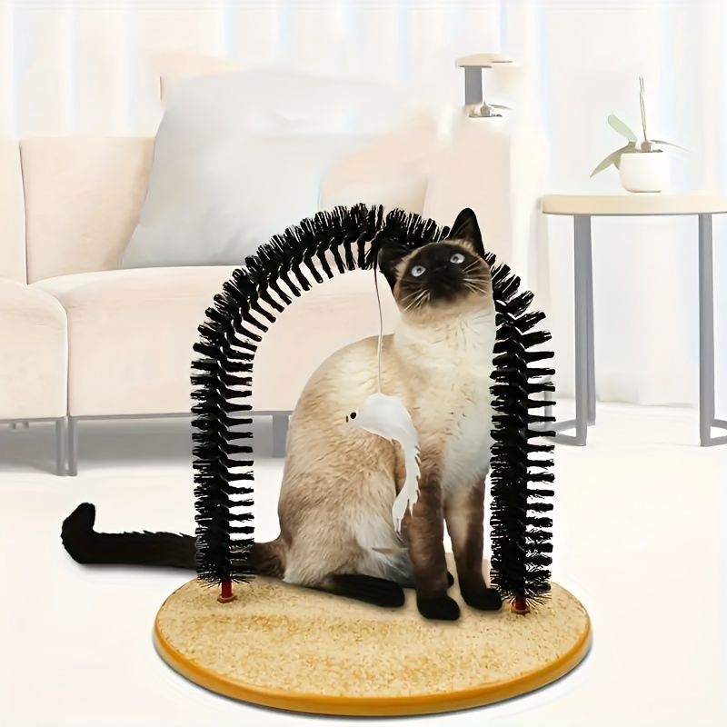 Cat grooming and scratching toys that cats can't resist - Cat Arch Self-Groomer: pamper your cat with massages and grooming brushes!