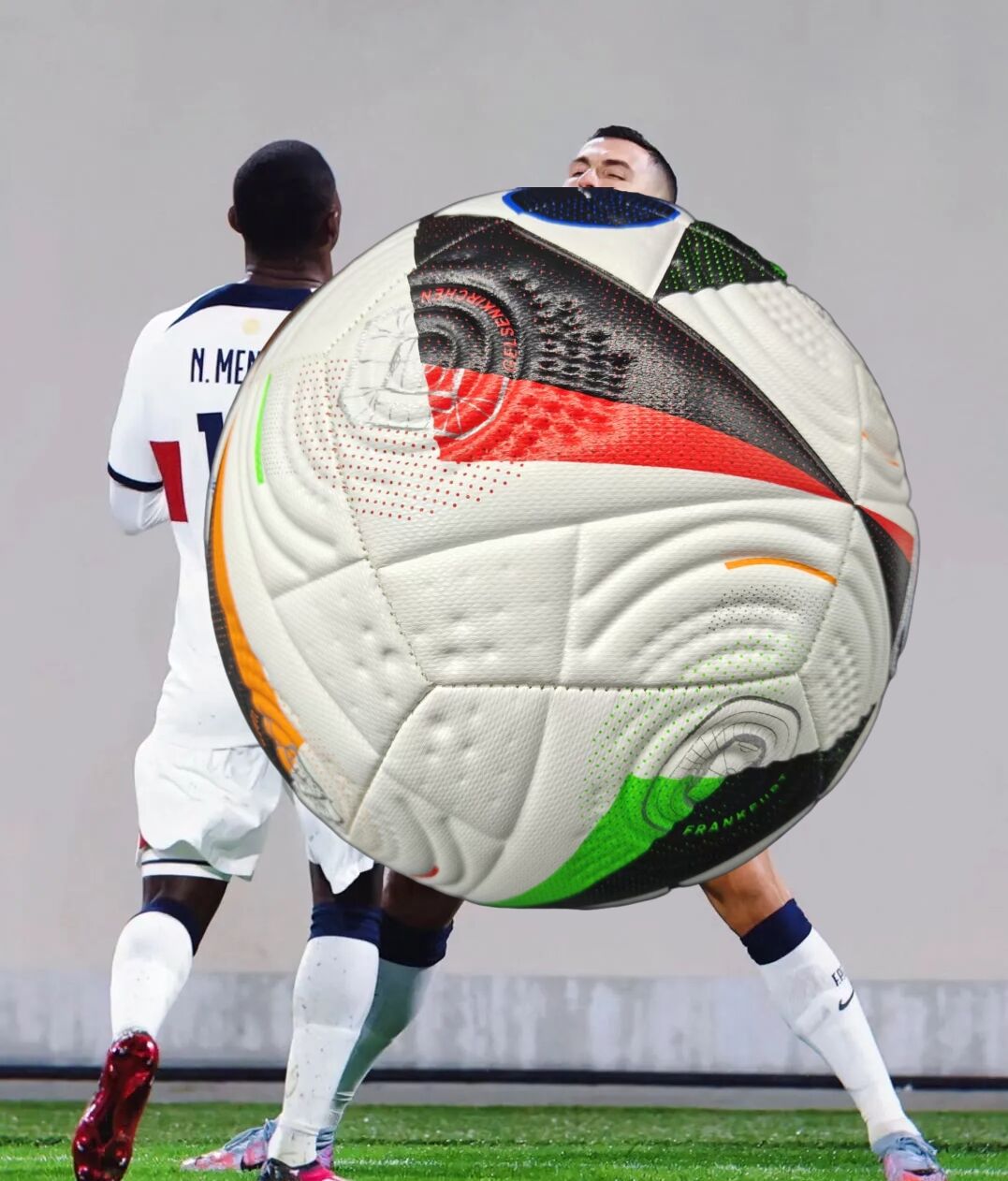 Euro Cup group stage football, special black and white pattern PU ultra-durable kicking soft new fashion event-specific football