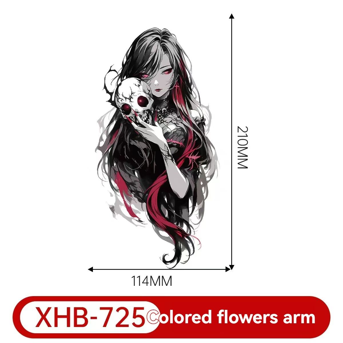 4PCS Half Arm Tattoo Sticker Resin Anime Colorful Waterproof One-time Tattoo Sticker