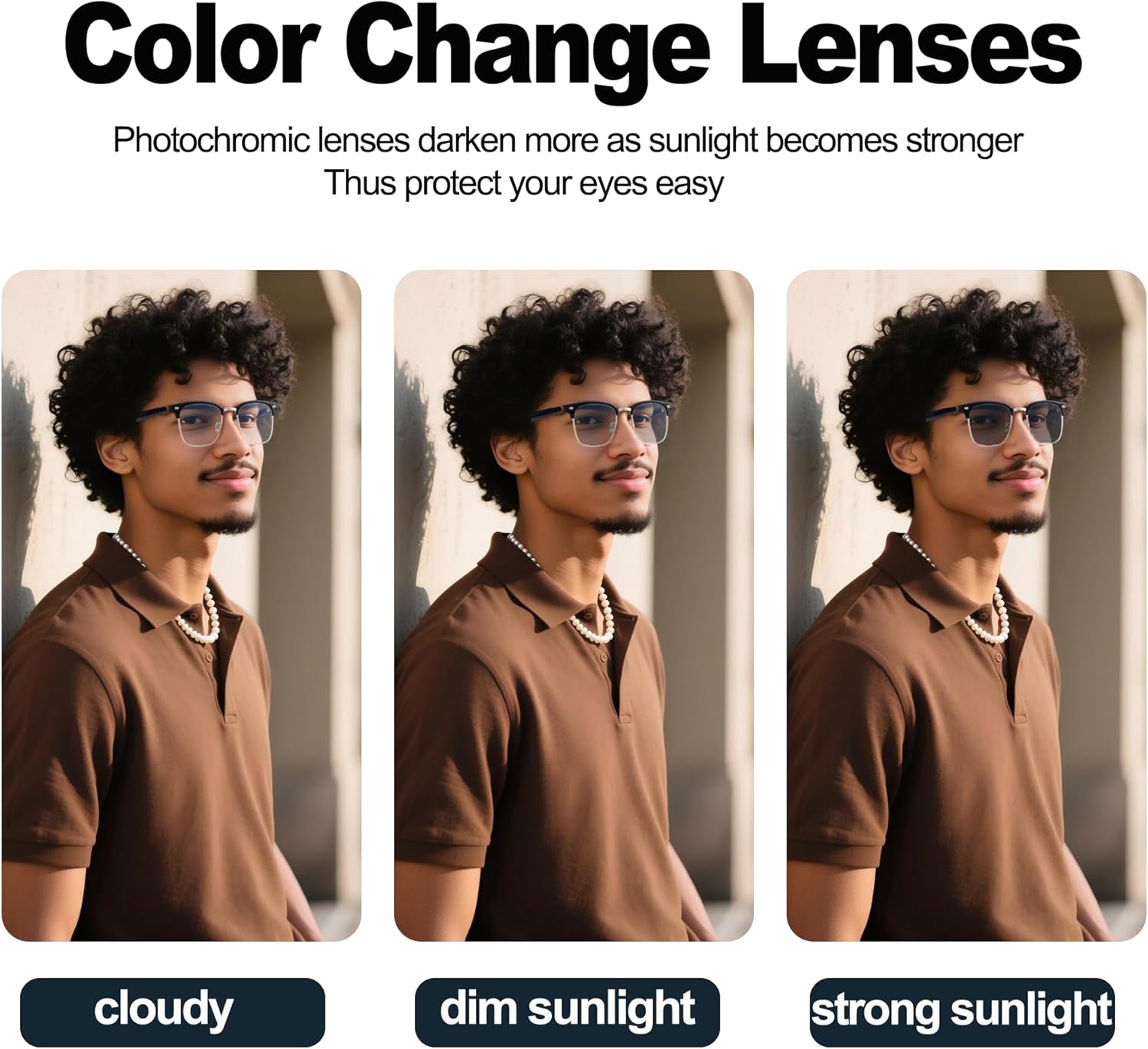 AI Smart Translation Glasses: 110+ Languages, Photochromic Lenses, Bluetooth – Ideal for Travel, Business & Daily Use(black)