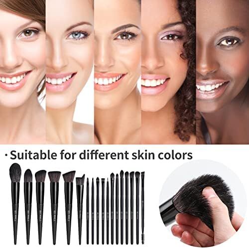 Black Professional Makeup Brush Set (18-Piece): Cruelty-Free, Versatile for Foundation, Blush & Eyeshadow, Ideal for Aussies