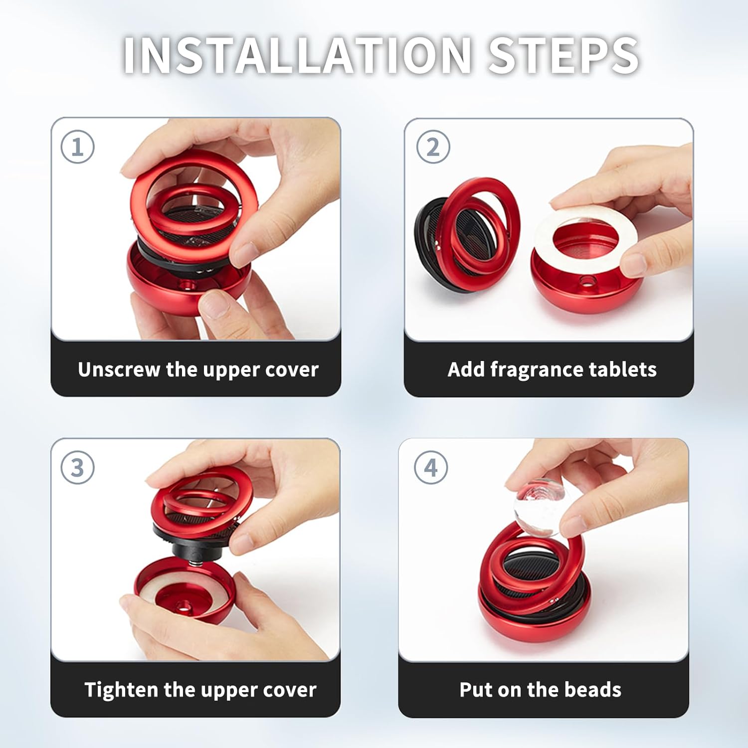 Black Solar-Powered Rotating Car Air Freshener: Space-Themed Dashboard Decor with Ocean Scent & 16 Cologne Pads