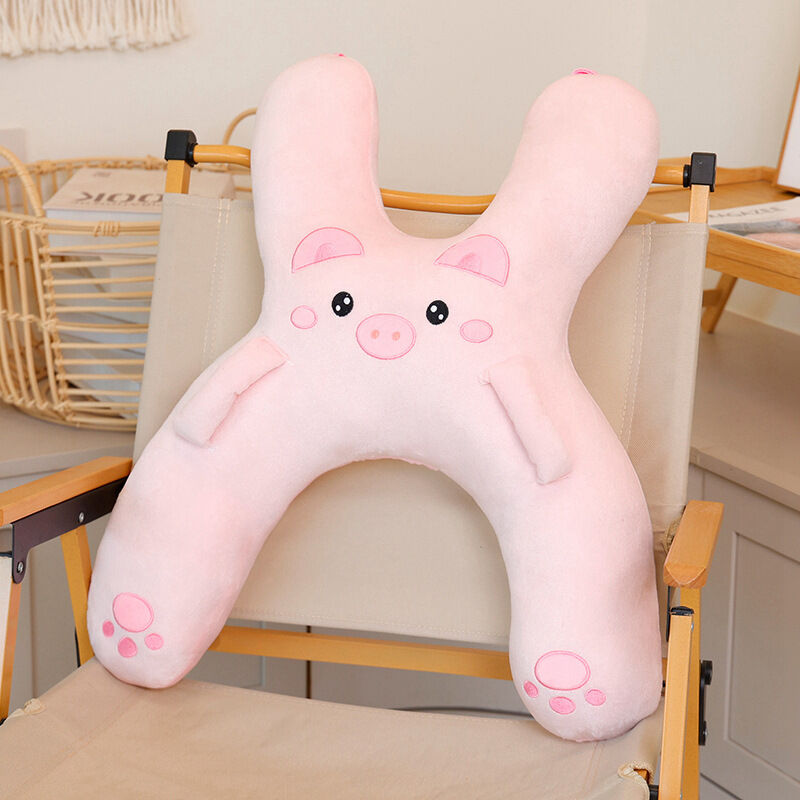 Christmas gift for kids-Kids Travel Pillow, Ergonomic Plush Support for Car Rides, Comfortable Sleep Companion for Children(pink dog)