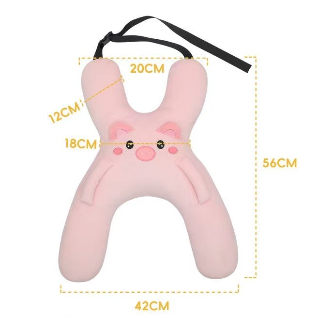 Christmas gift for kids-Kids Travel Pillow, Ergonomic Plush Support for Car Rides, Comfortable Sleep Companion for Children(pink pig)