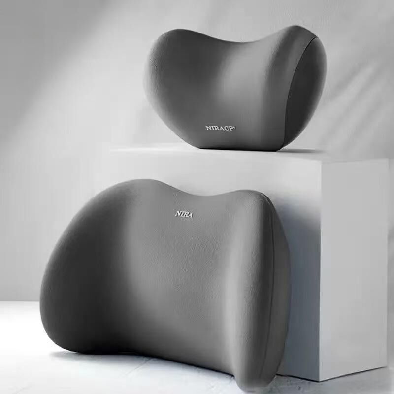 Christmas gift Car Headrest & Lumbar Support Set, Ergonomic Plush Cushion for Driver & Passenger, Comfort & Spine Protection for Long Drives(blue)