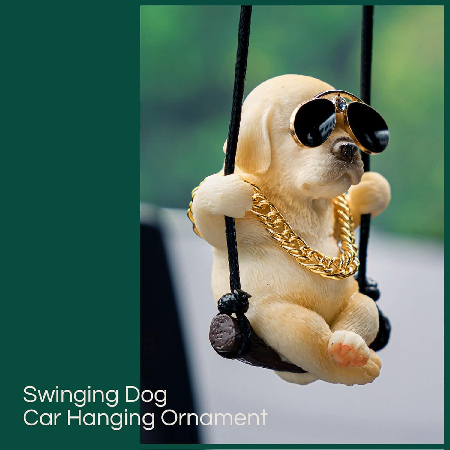 Cute Swinging Labrador Car Mirror Ornament: Yellow Retriever Hanging Accessory for Australian Drivers & Dog Lovers
