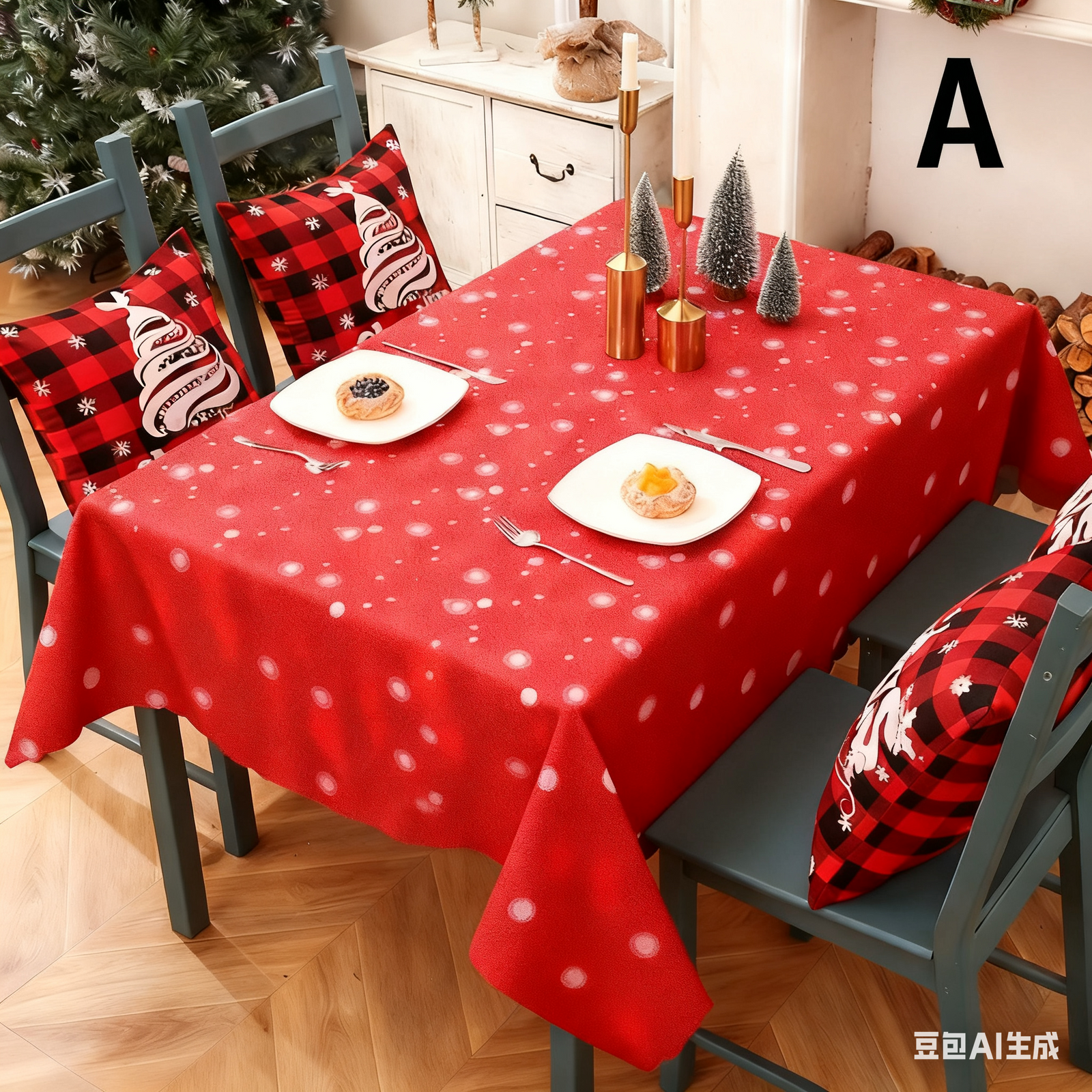 Christmas gift Christmas Tablecloth - Festive 180x150cm Table Cover for Holiday Dining & Home Decor(F)