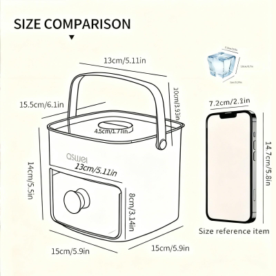 Portable Ice Cube Maker with Storage Drawer – BPA-Free, 48-Cube Capacity, Push-Release Tray & Transparent Lid for Cocktails, Coffee, Whiskey(Green)